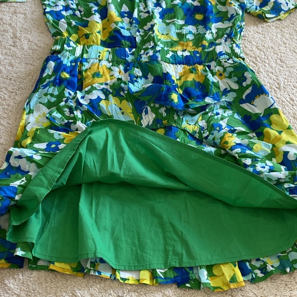 Walter Baker Kasey Dress Floral Mini Ruffle Hem Short Sleeves Size XL - Picture 14 of 16